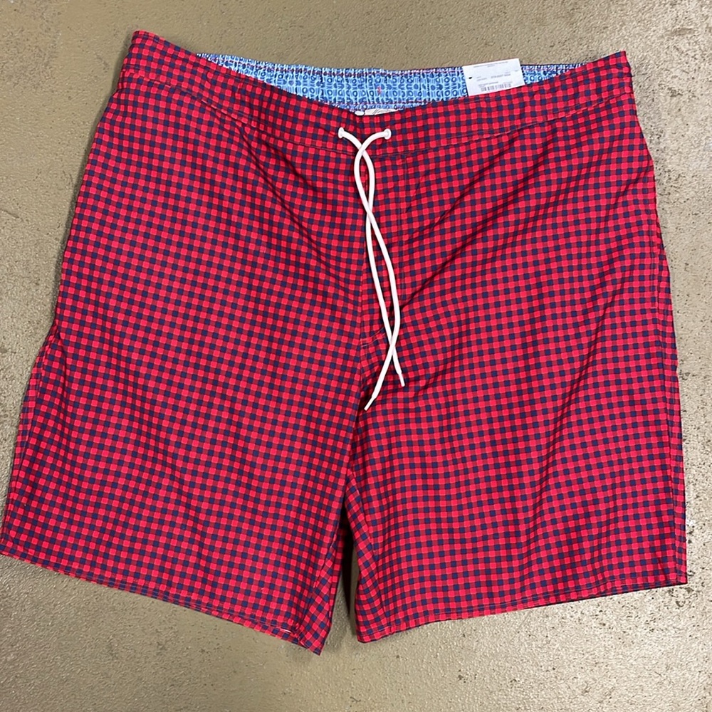 St John’s Bay Lined Plaid Swim Trunk Shorts NWT 3XL